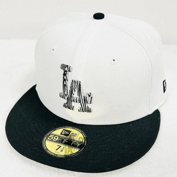 New Era Los Angeles Dodgers 50 Years 59FIFTY Fitted Hat Cap 7 1/8 White MLB - Picture 3 of 6